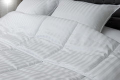 Warm, Satin, Striped, 400 G/M², 240 X 220 Cm, Microfiber, White, 240 X 220 Cm Duvets and quilts Naty Shop Default title