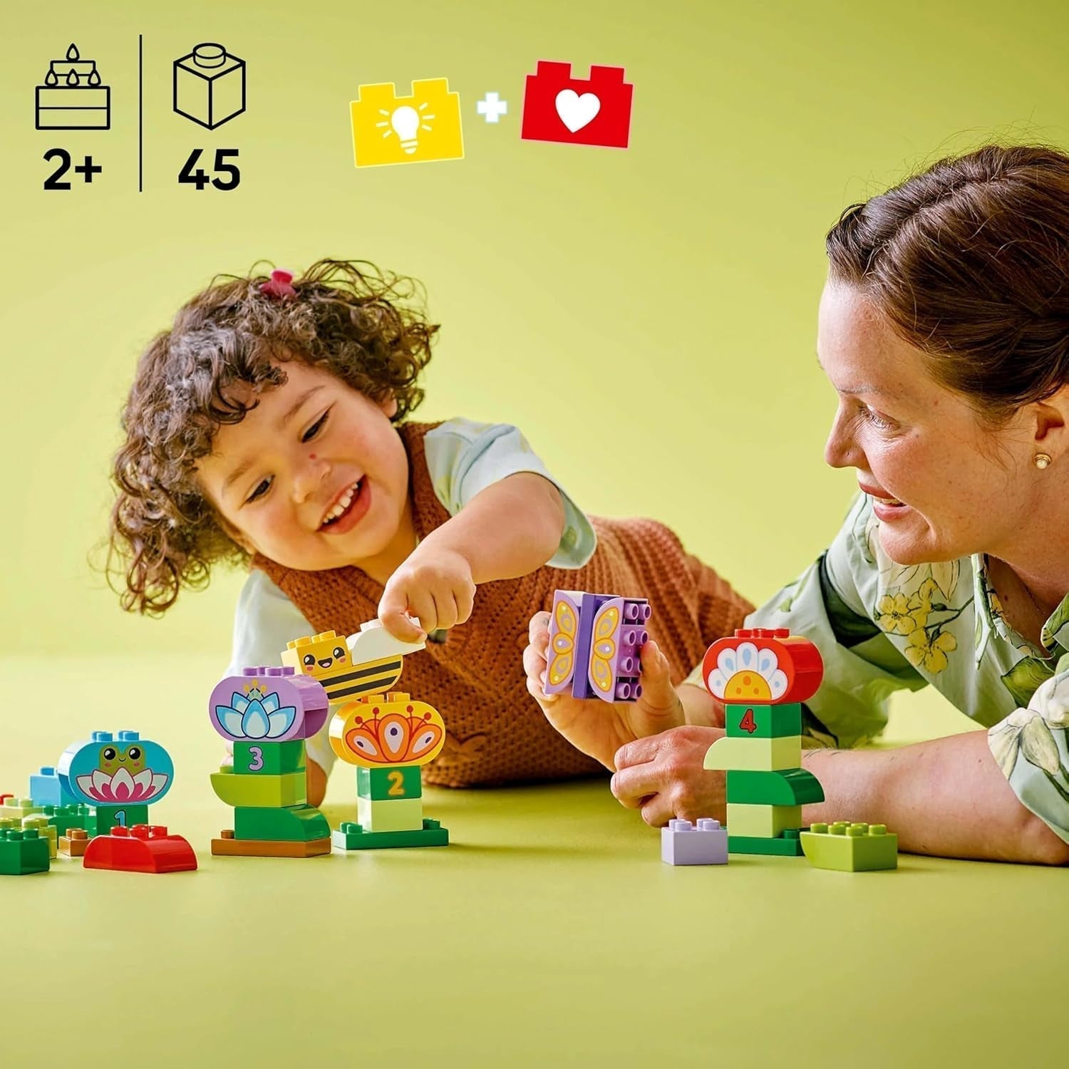 LEGO DUPLO Town Creative Flower Garden, Jucărie stivuibilă, Permite copiilor mici de la 2 ani să se joace imaginativ, Set de construcție pentru a promova dexteritatea, Jucărie educativă pentru copiii preșcolari 10444 Seturi de constructie Besuche den LEGO-Store