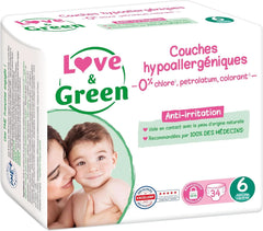 Love & Green, Diapers for babies, hypoallergenic, size 6 (34 units) Mother and Child Naty Shop