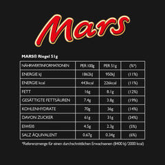Mars chocolate bars, with caramel, nougat and milk chocolate, 32 packs x 51g