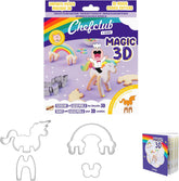 CHEFCLUB, Forme de biscuiți 3D Magice Unicorn și Curcubeu, Forme de biscuiți 3D Interconectate Unicorn și Curcubeu, Distracție de copt pentru copii
