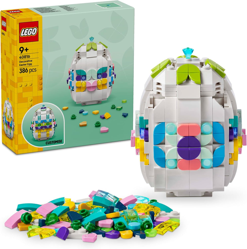 LEGO Verziertes Osterei - Mit bunten Elementen, goldenem Herz & Edelstein - Kreative Kinderzimmer Deko - DIY Set zum Bauen und Sammeln - Geschenk für Mädchen & Jungen ab 9 Jahren - 40816