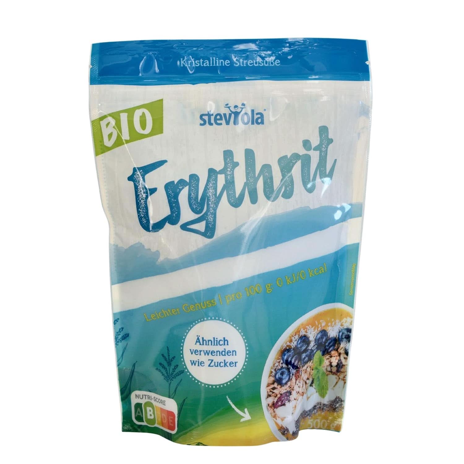 Steviola | Îndulcitor Stevia | Îndulcitor fără calorii, 300 grame Indulcitori Naty Shop Eritritol organic alb, 500 grame