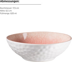 MÄSER 934111 Serie Frozen, Geschirr Set aus Keramik für 4 Personen, 16-teiliges Kombiservice mit organischen Formen, in beere gesprenkeltes Service, Berry