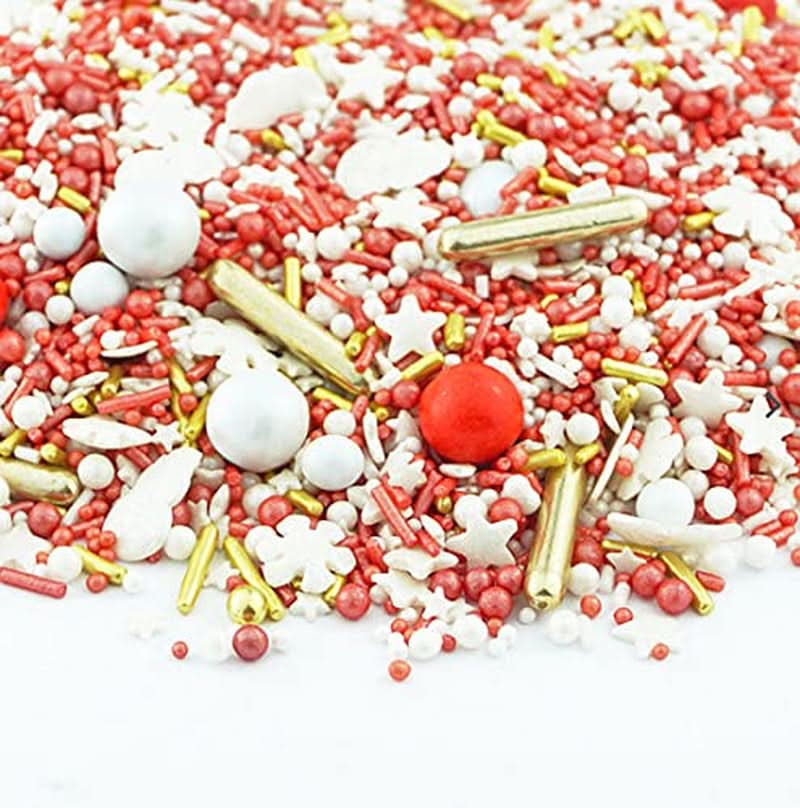 Super Streusel, Crăciun colorat, Sprinkles comestibil Sprinkles Naty Shop 180 grame
