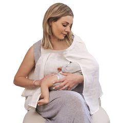 Nursing towel, white Baby Food and Breastfeeding Accessories Naty Shop White