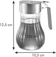 Cană pentru frișcă/miere Tescoma CLASSIC 250 ml, oțel inoxidabil și sticlă robustă, ideală pentru casă și catering, durabilă și funcțională