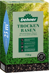 Dehner Saatgut Rasensamen, Trockenrasen, Hochwertige Saatgutmischung, Strapazierfähig/Selbstregenerierend, 750 G, Für Ca. 25 M², Natur