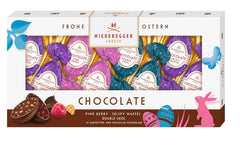 Niederegger | Chocolate Eggs | 1 x 100g | Chocolate eggs with flavors of pink berries, crispy wafer and double chocolate | Covered in dark and milk chocolate | Easter Gift | Chocolate eggs