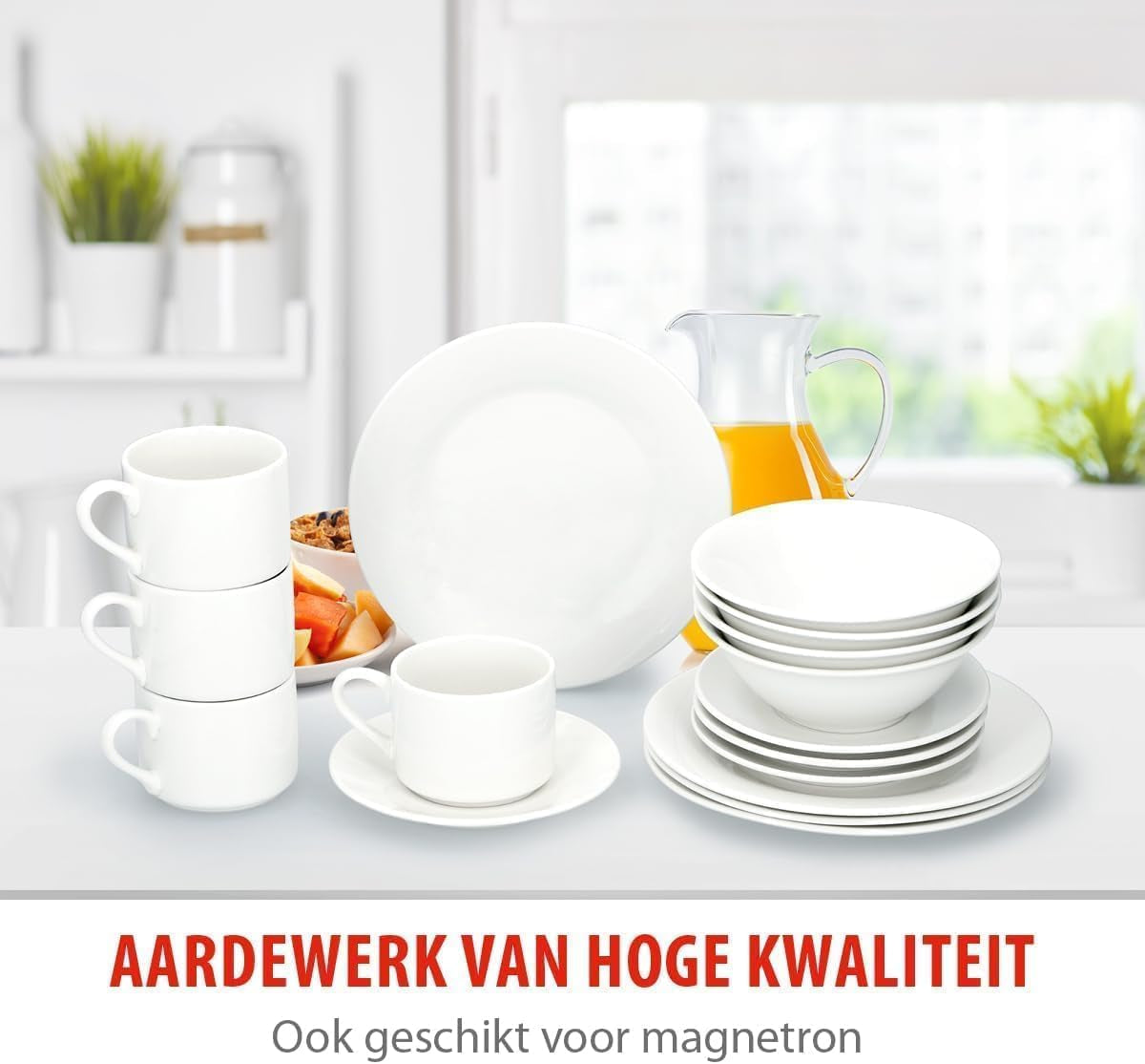 Set de veselă Alpina 4 persoane pentru micul dejun Seturi vesela masa Naty Shop