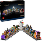 LEGO Harry Potter Die Zauberläden der Winkelgasse - Miniaturstraße zum Ausstellen - 12 Mikrofiguren zum Sammeln, inkl. Harry Potter, Draco Malfoy, Hermine Granger - Geschenk für Erwachsene 76444