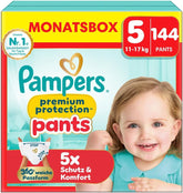 Pampers Premium Protection Pants size 5, 144 nappies, 11kg - 17kg, with 360° adjustment and soft anti-leak cuffs for optimal comfort and protection