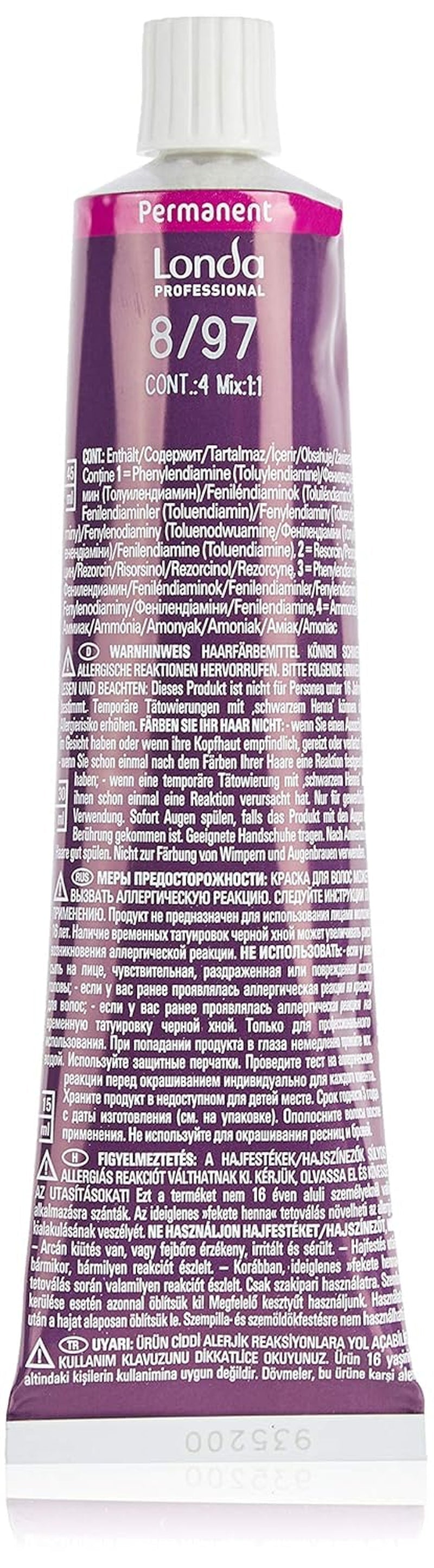 Professional Extra Rich Cream Permanent Hair Colour cu Vitaflection Microspheres 3/0, 0.15 kg Vopsea pentru par Naty Shop 8/97 Mning Cappuccino 60 Ml (1 pachet)