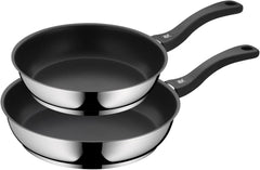 WMF Devil Pfannenset 2-Teilig, Bratpfanne 28 Cm + 24 Cm, Pfanne Induktion, Cromargan Edelstahl Beschichtet, Kunststoffgriff Naty Shop