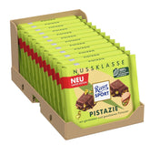 Ritter Sport Pistachio, milk chocolate with fine pieces of pistachio, a chocolate classic, perfect for snacking and enjoying, a great gift idea, 12 bars x 100g