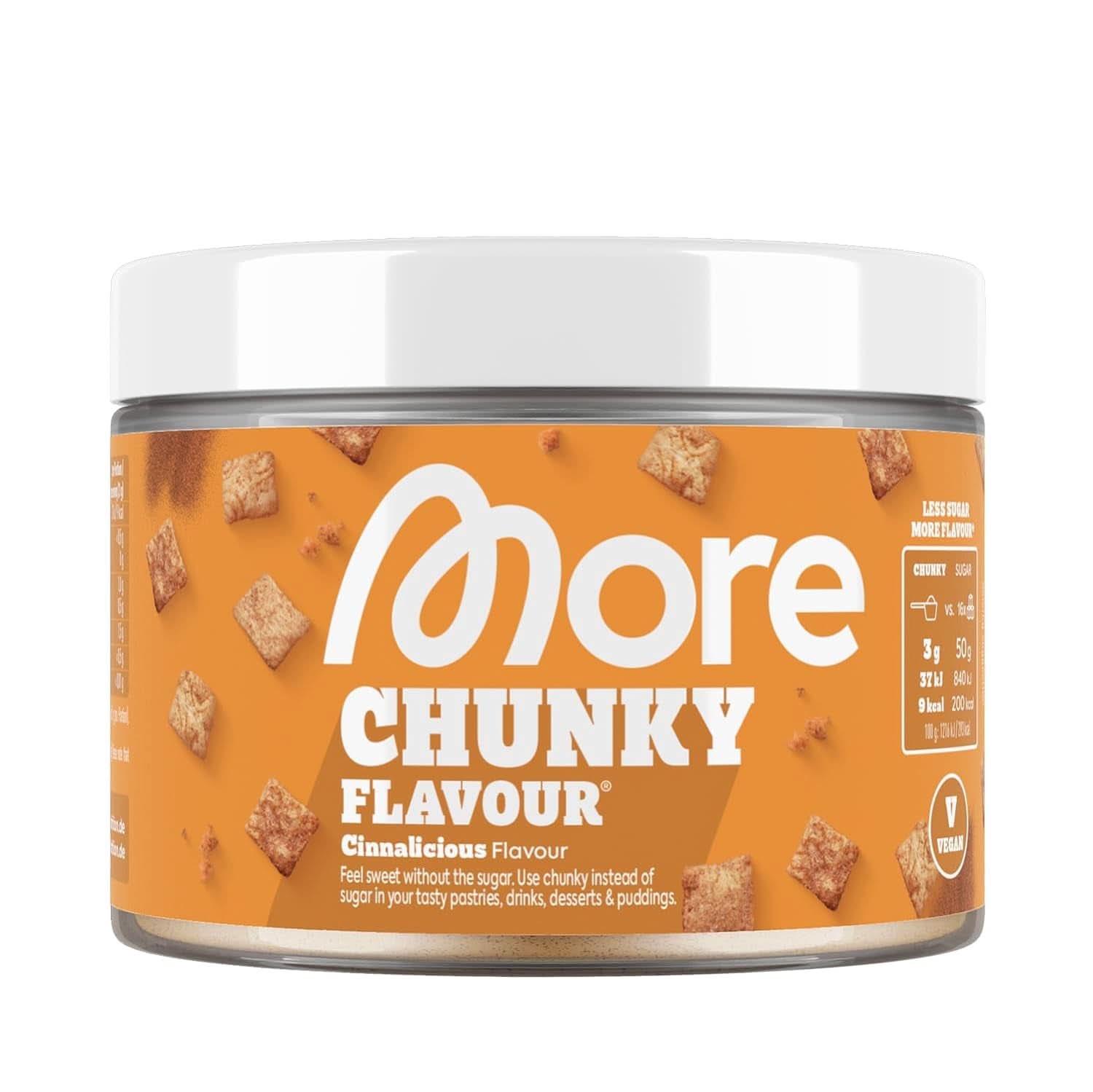MORE Chunky Flavour, Blueberry Cheesecake, Pudră aromatizantă pentru îndulcire cu inulină și lactază, 150 grame Indulcitori Naty Shop 250 G (1Er Pack) Cinnalicious