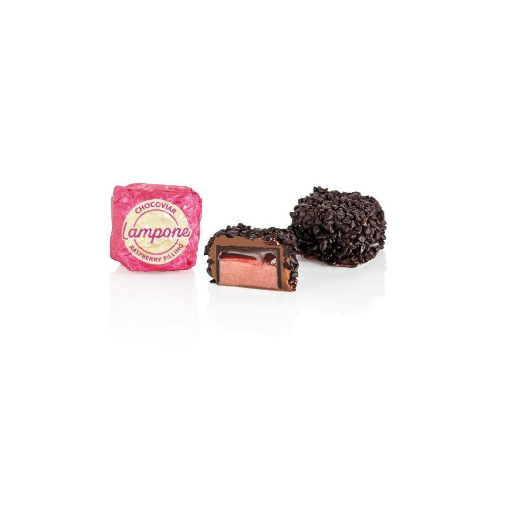 Venchi – Chocoviar Raspberry, pralines in a 1 kg bag, with dark chocolate, gluten-free, without artificial colors and without preservatives