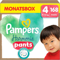 Pampers Harmony Pants diapers size 4, 168 diapers, 9 kg - 15 kg, gentle skin protection and 360° comfort