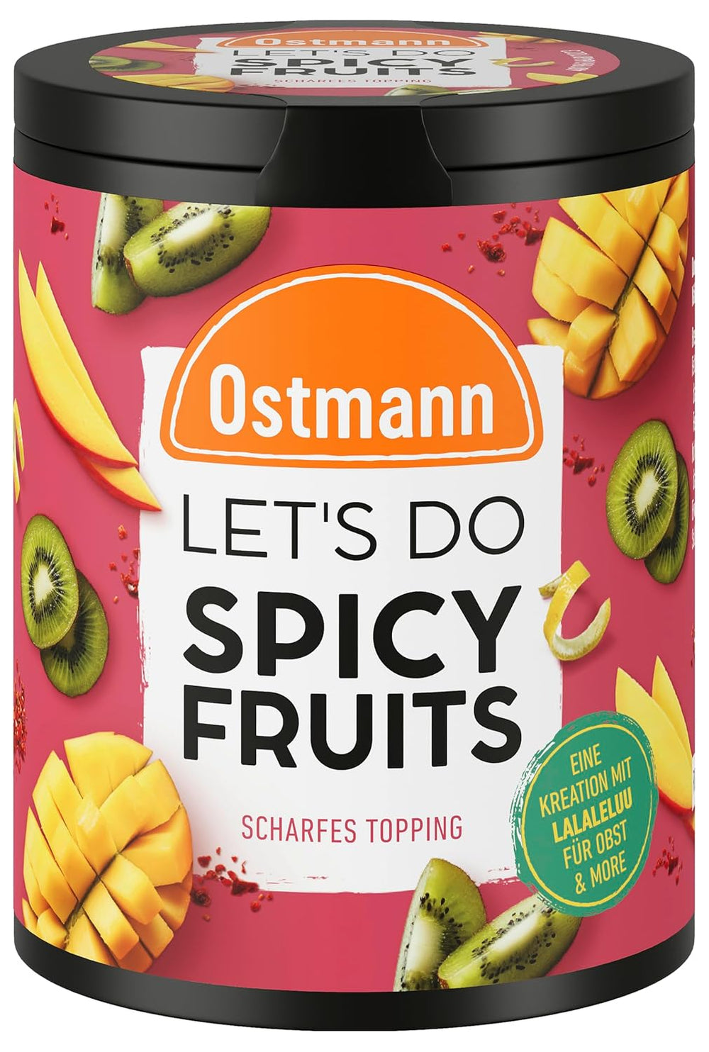Ostmann Gewürze - Let's Do Spicy Fruits | Würzmischung für süßes Obst created by Lalaleluu | scharfes Obst-Topping mit Chili und Pfeffer, lecker auf Apfel oder Mango | 70 g in Metalldose recyclebar
