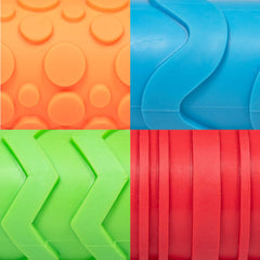 Mal- und Ton-Texturwalzen - 4er-Set - structured Knetrollen für Kinder - Vielseitige Muster zum Basteln und Dekorieren