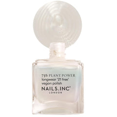 Nails Inc - GLOWING SOMEWHERE Plant Power Vegan Nail Polish - 73% Plant Based, 100% Vegan and Cruelty Free - Perfect Manicure, Sparkling Pearl - For Eco-Friendly Nail Art