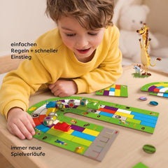 HABA Monza - Fast Board Game and Car Racing Game for Kids 5+ - With 6 Colorful Wooden Cars and Colorful Dice - 2012226001