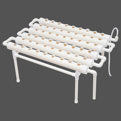 1 Layer Hydroponic Grow Kit with 54 Planters, PVC Soilless Plant Grow Systems with Water Pump, Hydroponic Grow Kits for Growing Vegetables and Fruits on Balconies, Gardens, Patios and Backyards