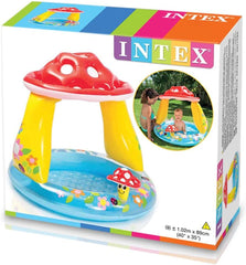 Intex 57114 NP - Inflatable pool for babies, mushroom type, vinyl, multicolor, 102x89 cm