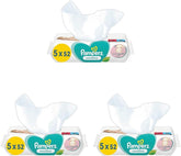 Sensitive Baby Wet Wipes, 260 Wipes (5 x 52), Fragrance Free, for Gentle Gentle Cleaning (Pack of 3)