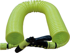 Amig - Furtun | Spiral | 15 m | Include 4 accesorii | Cu pistol de udare, adaptor pentru robinet și 2 cuplaje rapide | Cauciuc EVA | Verde fistic