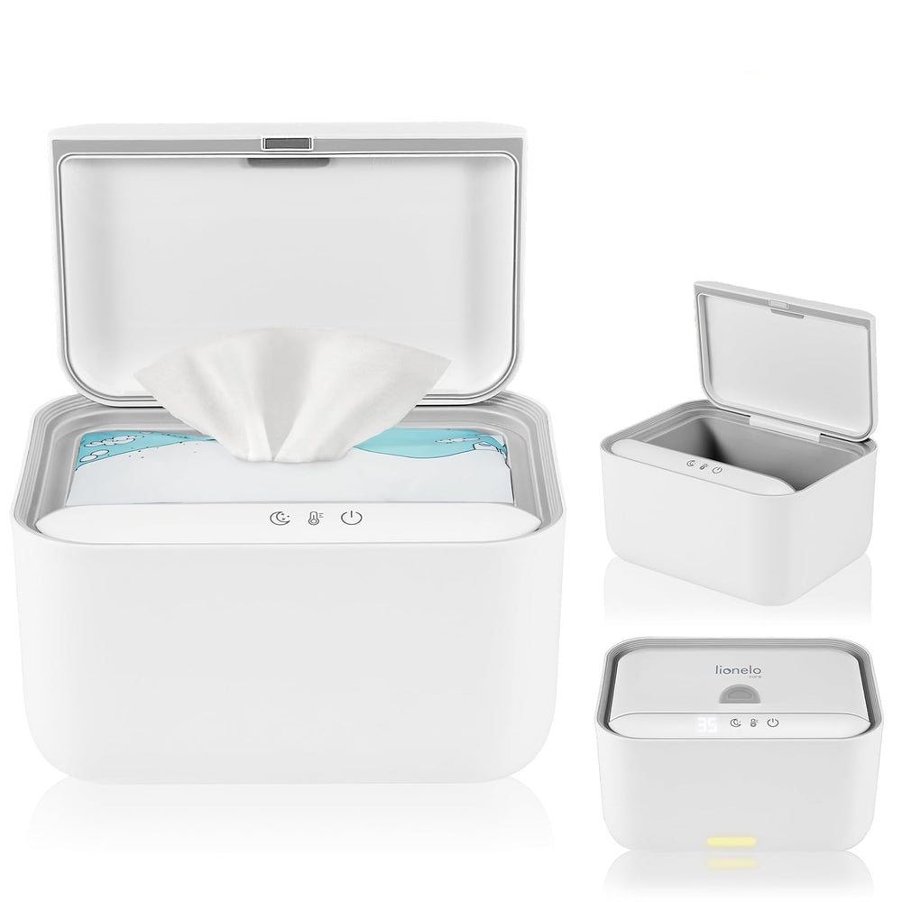 Lionelo BABYBLISS 20W Warmer for wet wipes and small towels, 20W for babies, built-in night light, 3 heat settings, touch panel, keeps the wipes moist