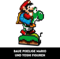 LEGO Super Mario World: Mario & Yoshi Nintendo Set zum Sammeln, pixelige Figuren, Modell zum Bauen und Exstellen, Wohn-Deko und Sammlerstück, Modellbausatz und Geschenk für Erwachsene Fans 71438