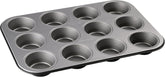 Zenker 12Er Muffinform Energy, Premium-Backform, Für Köstliche Kuchen, Verkürzt Die Backzeit Um Bis Zu 20% (Farbe: Silber/Anthrazit), Menge: 1 Stück, Hellgrau Und Dunkelgrau Molds and trays for baking Naty Shop