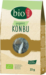 BIOASIA Bio Konbu, 100% natural Algae, ideal for Aromatisierung von Suppen, Brühen & Aufgüssen, 1 x 25 g