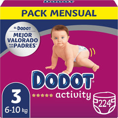 Baby Activity Diapers, Size 3 (6-10kg), 224 Diapers with a Rugged Fit