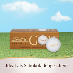 Lindt Schokolade - Golfballs | 110 G| Drei Golfbälle Aus Lindt Vollmilch-Schokolade Mit Nougatcremefüllung Und Waffelstückchen | Pralinengeschenk | Gift For Golfer | Schokoladengeschenk Naty Shop