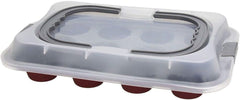 Sweet Cherry baking tray, for 12 muffins, with lid, plastic steel, cherry red Baking trays and molds Naty Shop