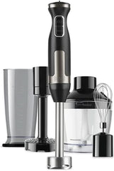 BLACK+DECKER Stabmixer | BXHBA1500E | 1500 Watt | 20 Geschwindigkeiten | Turbo | Edelstahl | Spritzschutz | Inklusive Pürieraufsatz, Schneebesen, Zerkleinerer Und Messbecher Bucatarie Naty Shop Single 4 Zubehörteile 1500W