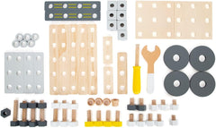Small Foot Konstruktionsset Miniwob aus Holz, kreativer Bausatz mit Werkzeuge und Zubehör, ab 3 Jahren, 11810, Gray Yellow