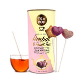 Ceaiuri din plante și fructe Tea-Pop, 6 stickuri Tea-Pop 100% naturale, ceaiuri gourmet vegane cu lămâie și ghimbir, punch de fructe, caramel crocant, ușor solubile în apă