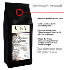 Kaffeebohnen Entkoffeiniert - CREMA - 1000g Fein Gemahlen - für Espressokocher, Espressomaschine, Percolator - Schonend Gerösteter Bohnen-Kaffee Säurearm Ohne Koffein Blend