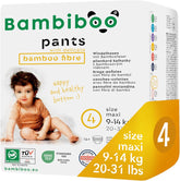 Bambiboo Disposable Diapers, Skin Friendly, Fine Bamboo Fiber - Baby Diaper Panties - Disposable Diaper Covers - Sensitive Skin Protection - Highly Absorbent - Size 4 (Maxi), 16 Pieces
