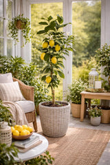 Citrus Limon Lunario 120 Cm - Echter Zitronenbaum (C17) - Vier-Jahreszeiten-Zitrone FĂŒr Balkon, Garten & Terrasse - Robuster Zitronenbaum Mit GanzjĂ€hriger Ernte