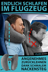 Perna de gât FLOWZOOM AIR gonflabilă cu glugă - pernă de gât pentru avion - pernă de călătorie - pernă de gât gonflabilă rapid pentru călătorie - pernă de avion - pernă de călătorie - pernă de gât pentru adulți (gri) Perne ortopedice cervicale Naty Shop