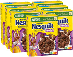 Nestlé NESQUIK Crunchy Brownie, Crunchy Breakfast Cereal with Chocolate Chips and an Innovative Shape for Extra Crunchy, Pack of 7 (7 x 300g)