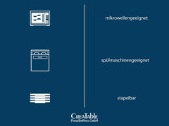 CreaTable, 23679, seria Cascade, set de veselă cu 32 de piese pentru 8 persoane, serviciu combinat din gresie, potrivit pentru mașina de spălat vase și cuptorul cu microunde, producție de calitate