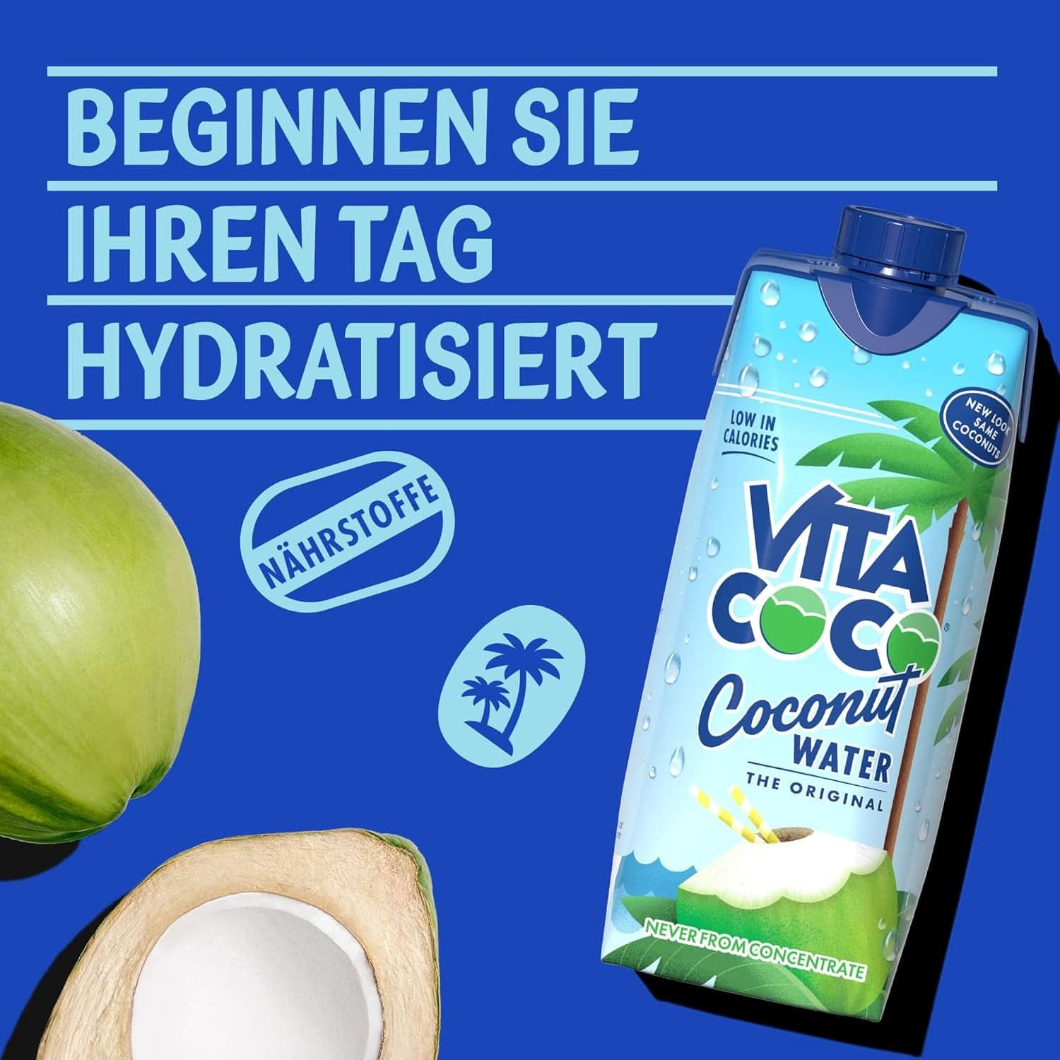 Vita Coco Pure Coconut Water 12 X 330 ml, hidratant natural cu electroliți, fără gluten, plin de vitamina C și potasiu Bauturi fara alcool Naty Shop