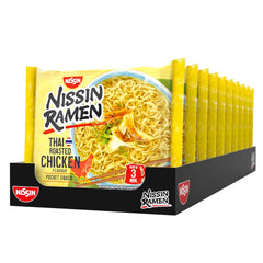 Nissin Ramen - Thai Baked Chicken 10 Pack Asian Style Instant Noodles Thai Recipe Quick and Easy Asian Food (10 x 65g)