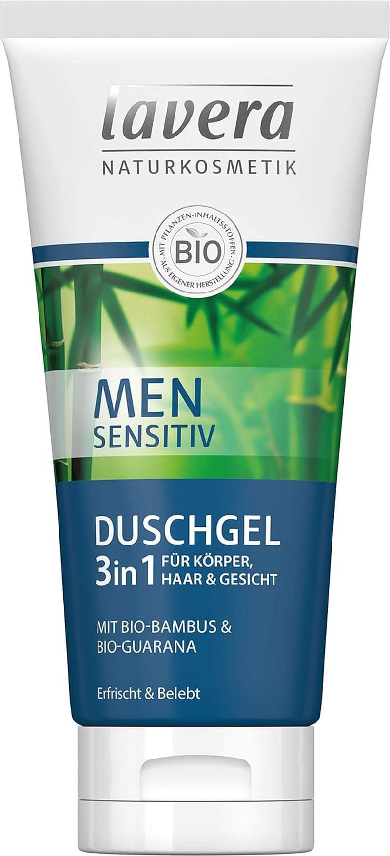 Lavera, Shower gel with organic bamboo and guarana, 3 in 1, for skin, hair and face, 200 ml Shower and bath Naty Shop 1