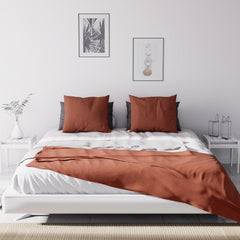 Soleil D'Ocre, Adele, bedspread, sofa throw, cotton, brick red, 220 X 240 Cm Beds and Blankets Besuche den Soleil d'ocre-Store